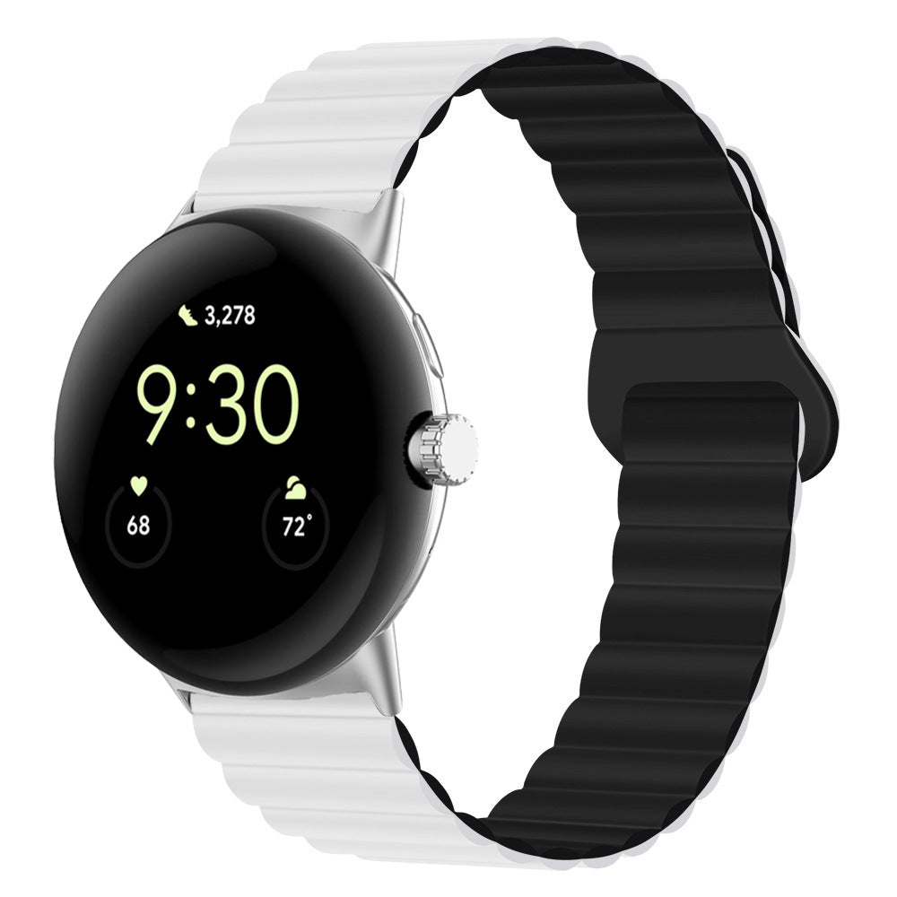 For Google Pixel Watch 2 Pixel Watch Dual-Color Silicone Replacement Strap 20mm Adjustable Magnetic Closure Watch Band For Google Pixel Watch 2 Pixel Watch Dual-Color Silicone Replacement Strap 20mm Adjustable Magnetic Closure Watch Band